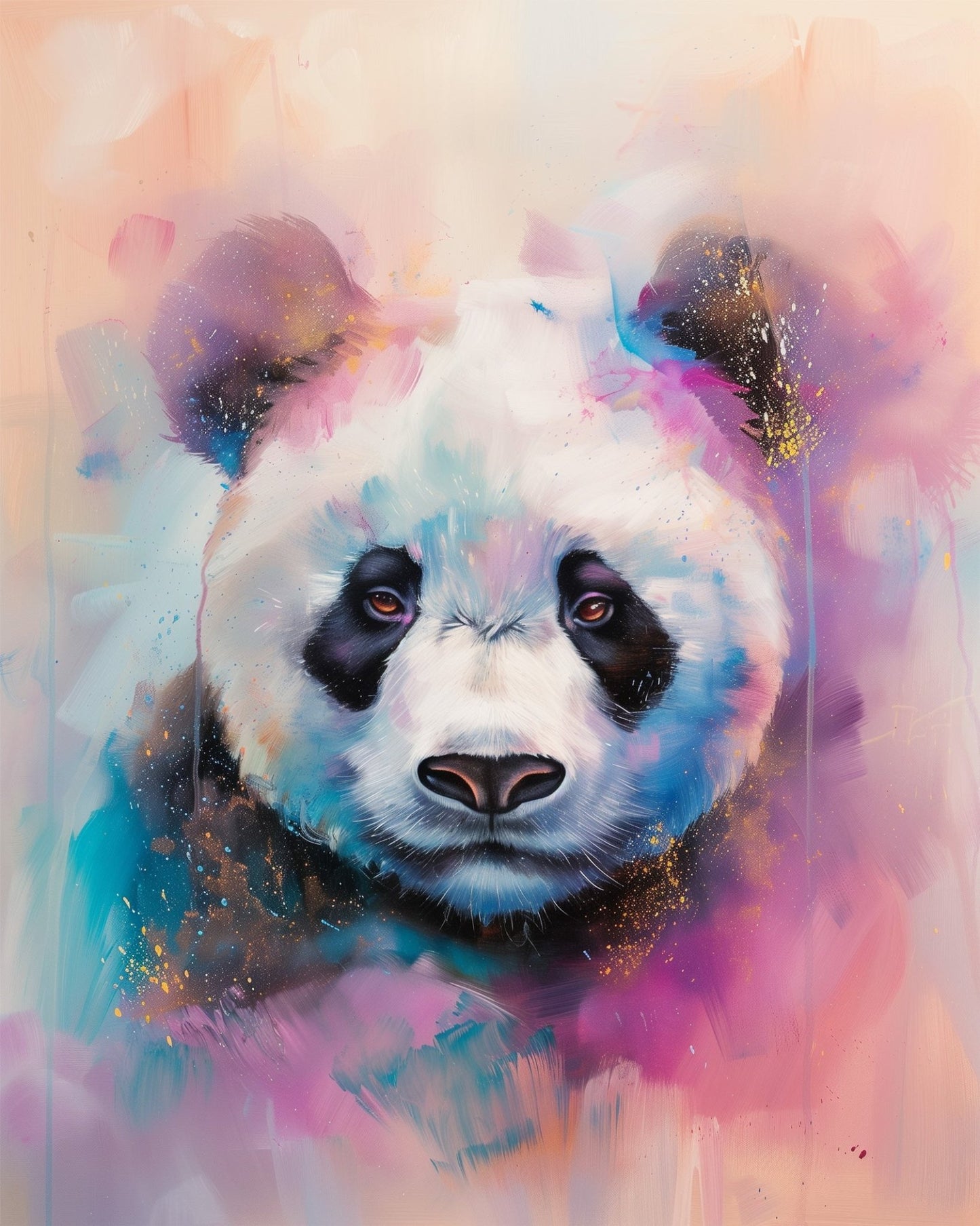 Colorful Panda Portrait - Abstract Animals - miicreative