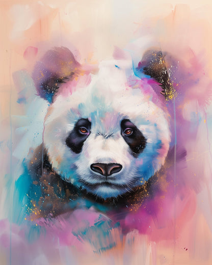 Colorful Panda Portrait - Abstract Animals - miicreative