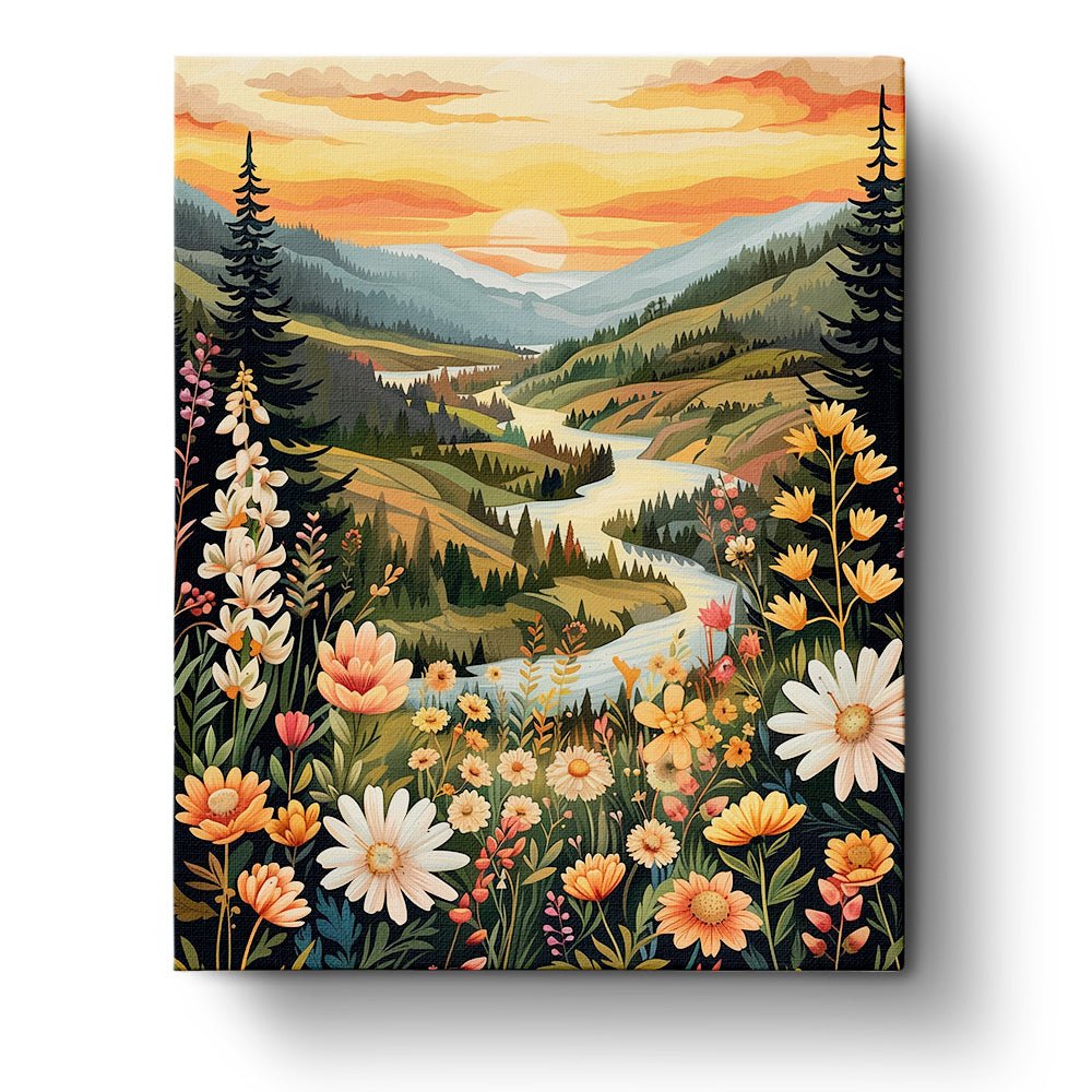 Colorful River Landscape - miicreative - Paint by Numbers fixed Kit