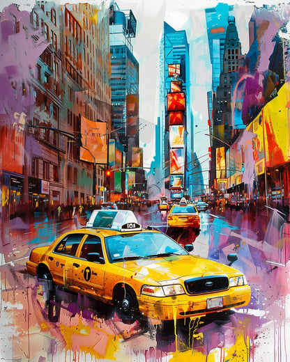 Colorful Times Square Taxi - USA - miicreative