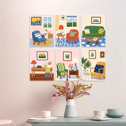 Cozy Corners – Set of 6 Mini Paintings - miicreative