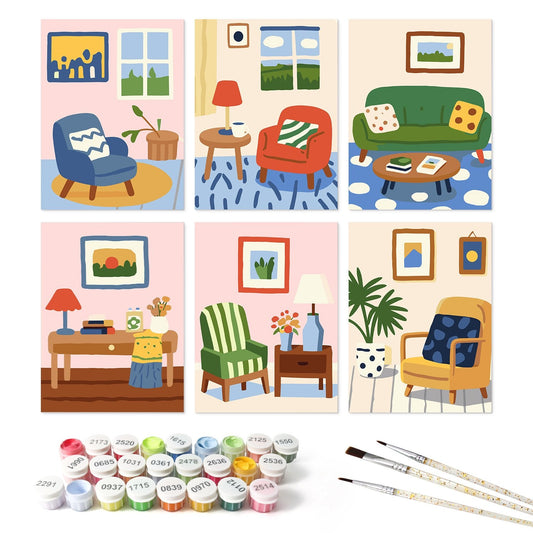 Cozy Corners – Set of 6 Mini Paintings - miicreative