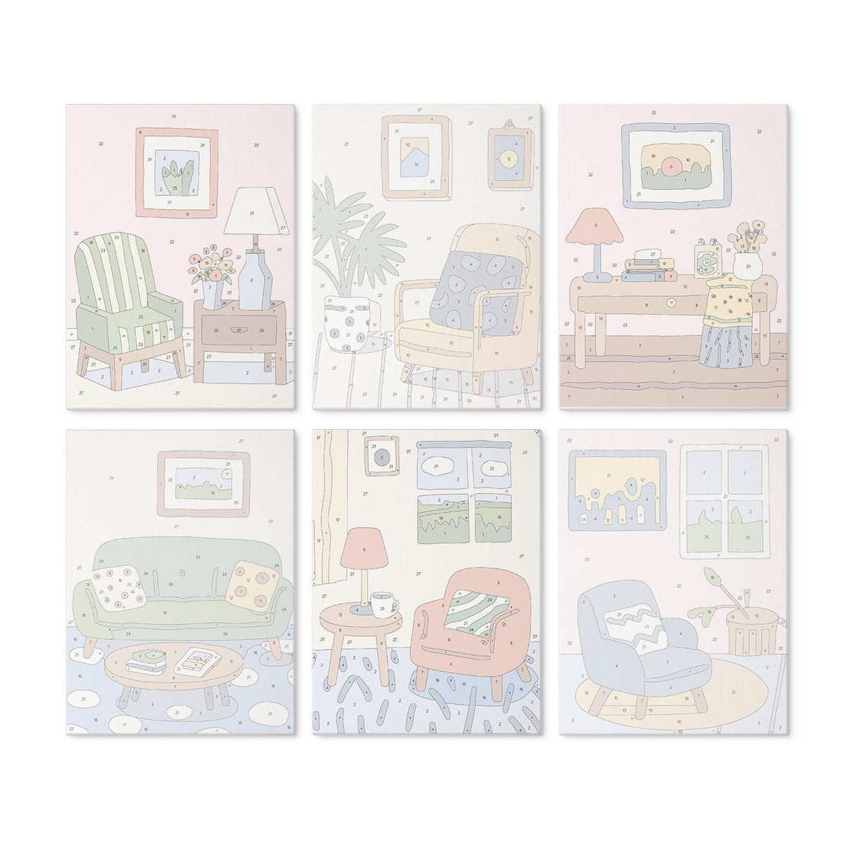 Cozy Corners – Set of 6 Mini Paintings - miicreative
