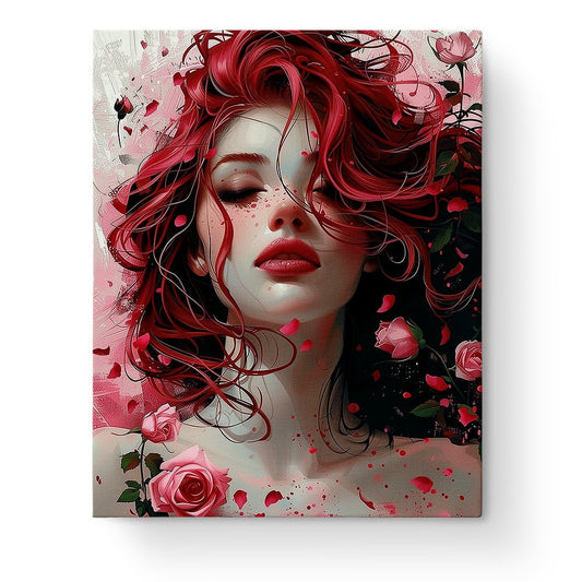 Crimson Elegance - Floral Women - miicreative