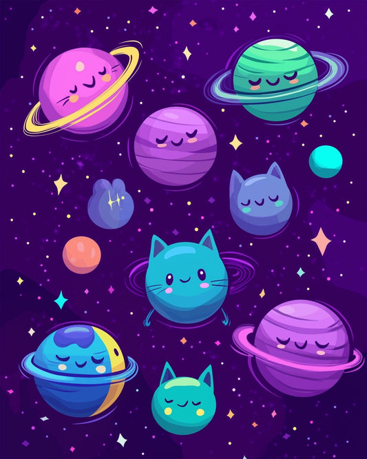 Cute Planet Companions - Galaxies - miicreative
