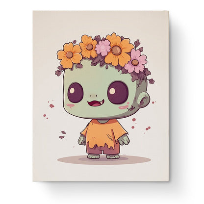 Cute Zombie with Flowers - Halloween - miicreative