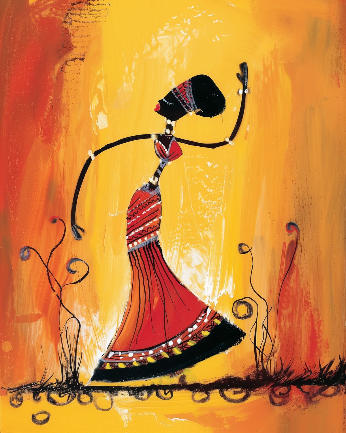 Dancing African Beauty - miicreative - Paint by Numbers fixed Kit