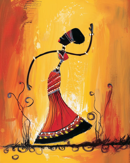 Dancing African Beauty - miicreative - Paint by Numbers fixed Kit
