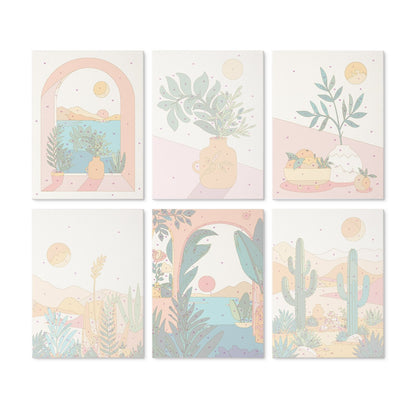 Desert Botanicals – Set of 6 Mini Paintings - miicreative