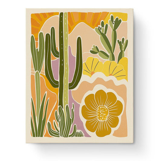 Desert Cactus Scene - Minimalistic - miicreative
