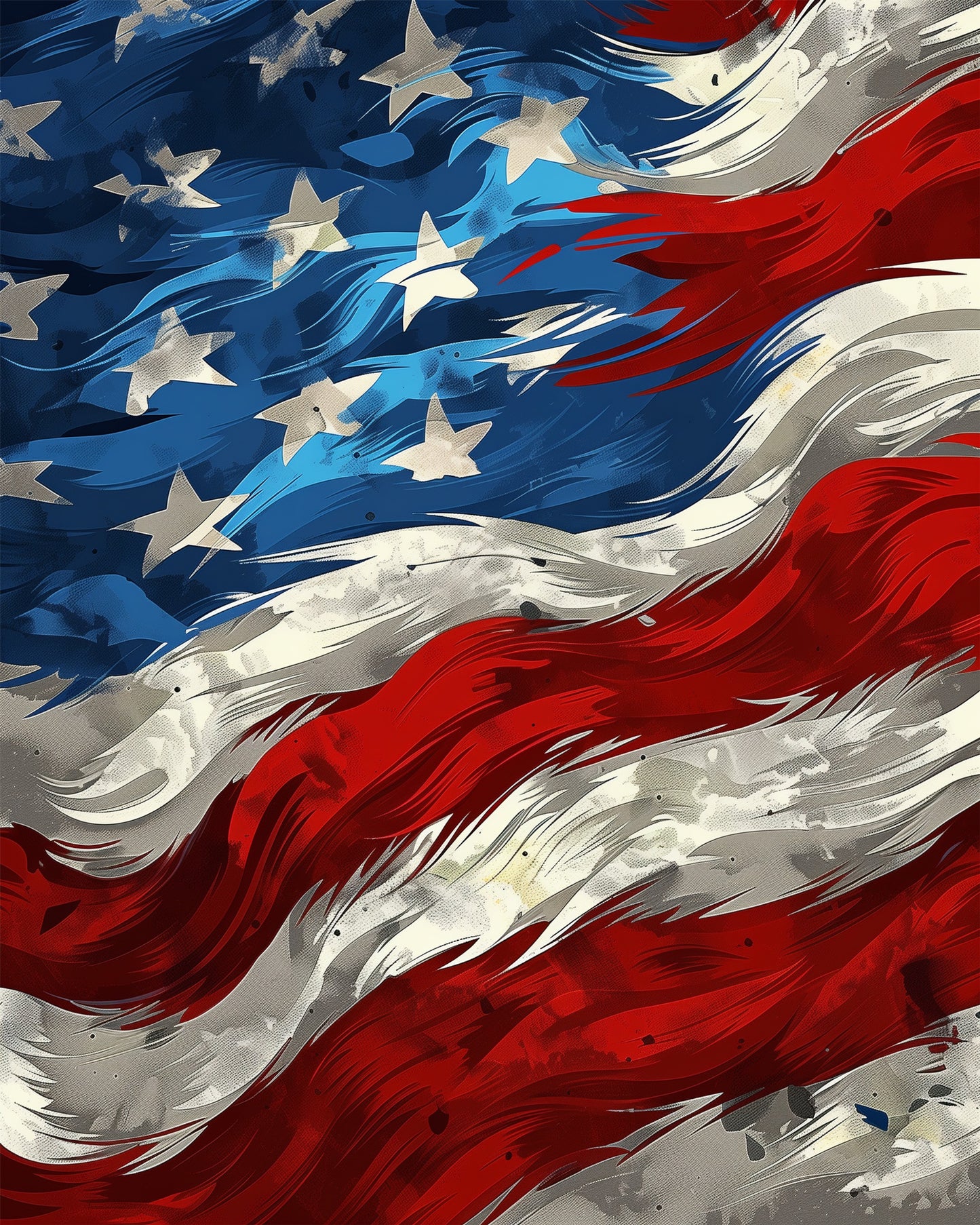 Detailed depiction of American Flag Waves featuring vivid red, white, and blue colors. This miicreative kit highlights the meditative art of paint by numbers, perfect for enhancing mindfulness and creativity.