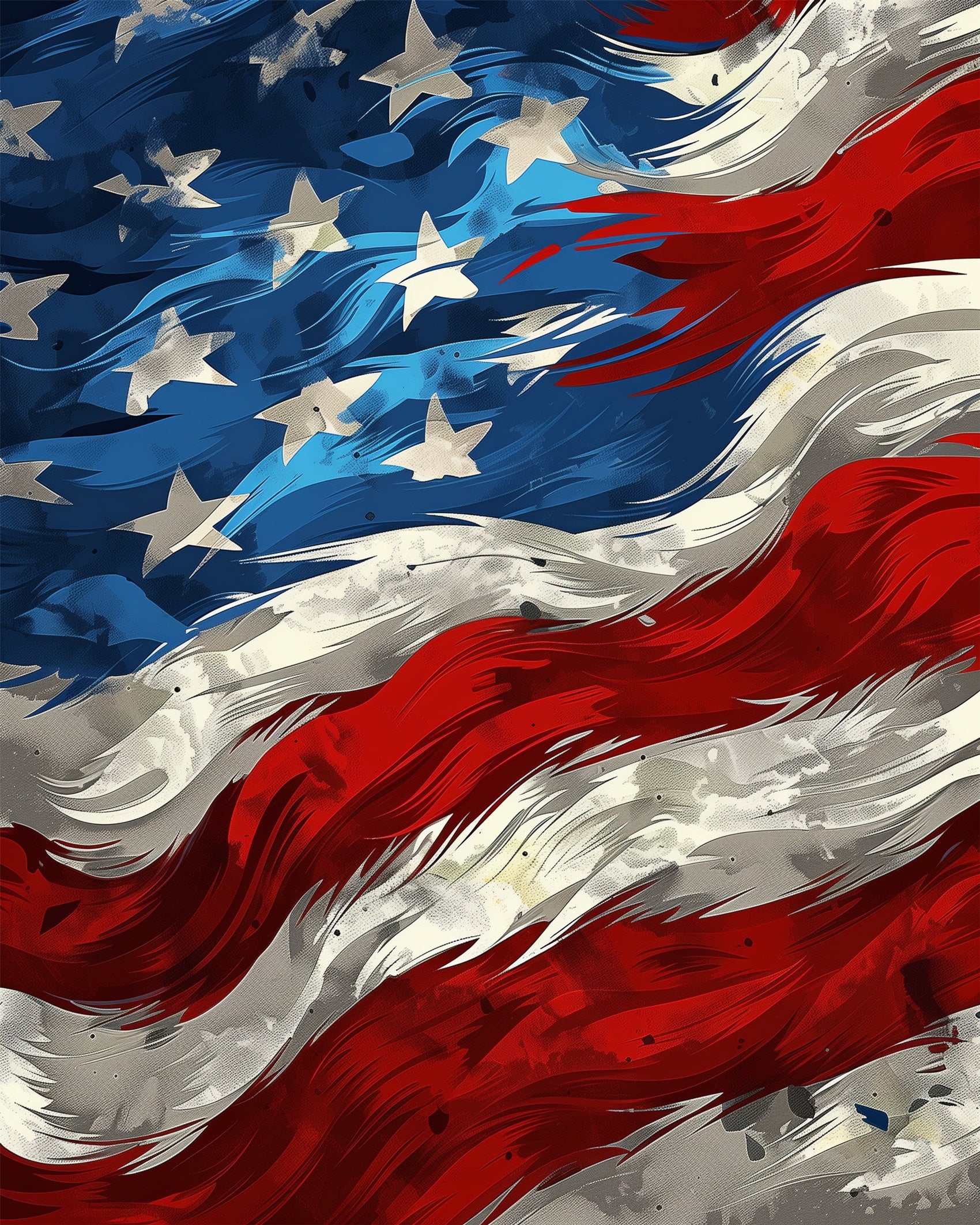 Detailed depiction of American Flag Waves featuring vivid red, white, and blue colors. This miicreative kit highlights the meditative art of paint by numbers, perfect for enhancing mindfulness and creativity.