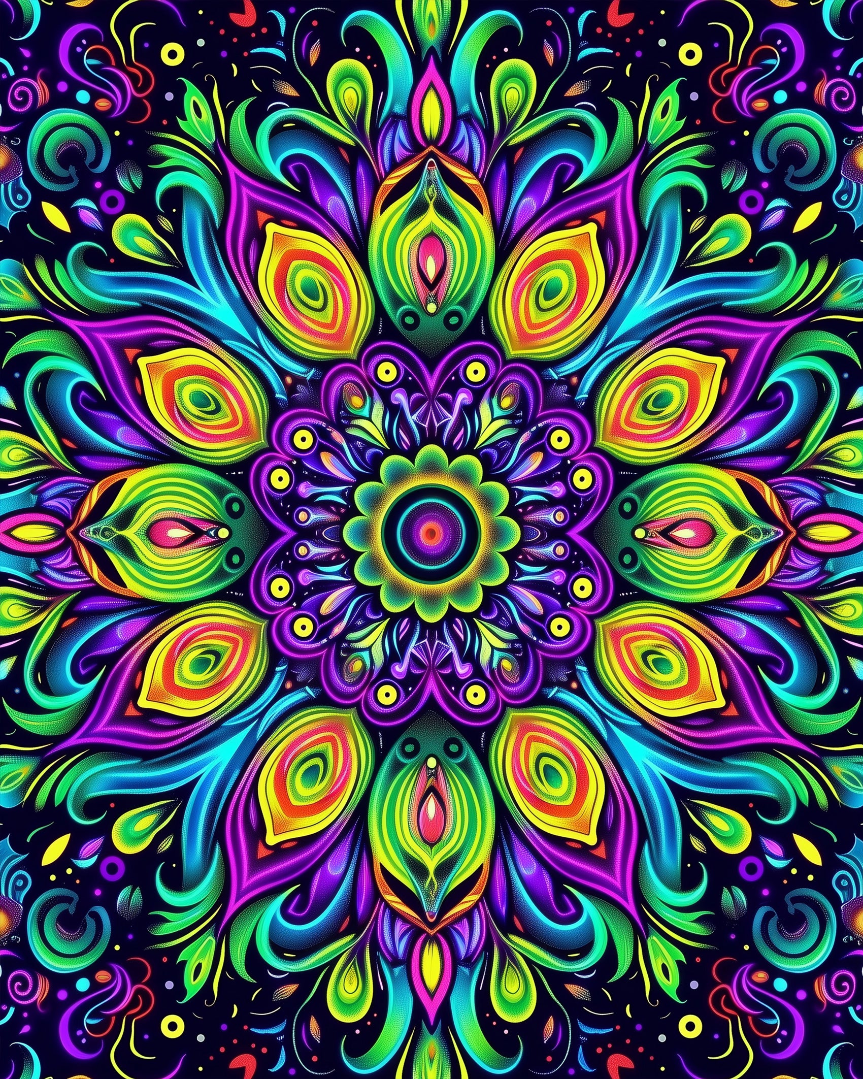 Vibrant Harmony Mandalas by miicreative, showcasing a colorful and intricate mandala design with vibrant blues, greens, and purples that inspire mindfulness and creativity.