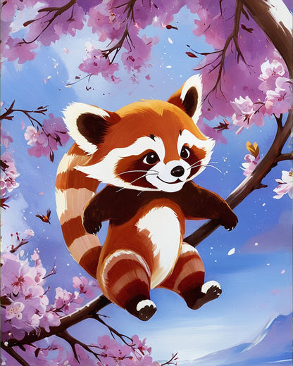 A playful panda surrounded by pink blossoms in this miicreative Cheerful Panda Blossom - Kids kit. Ideal for stress relief and creativity.