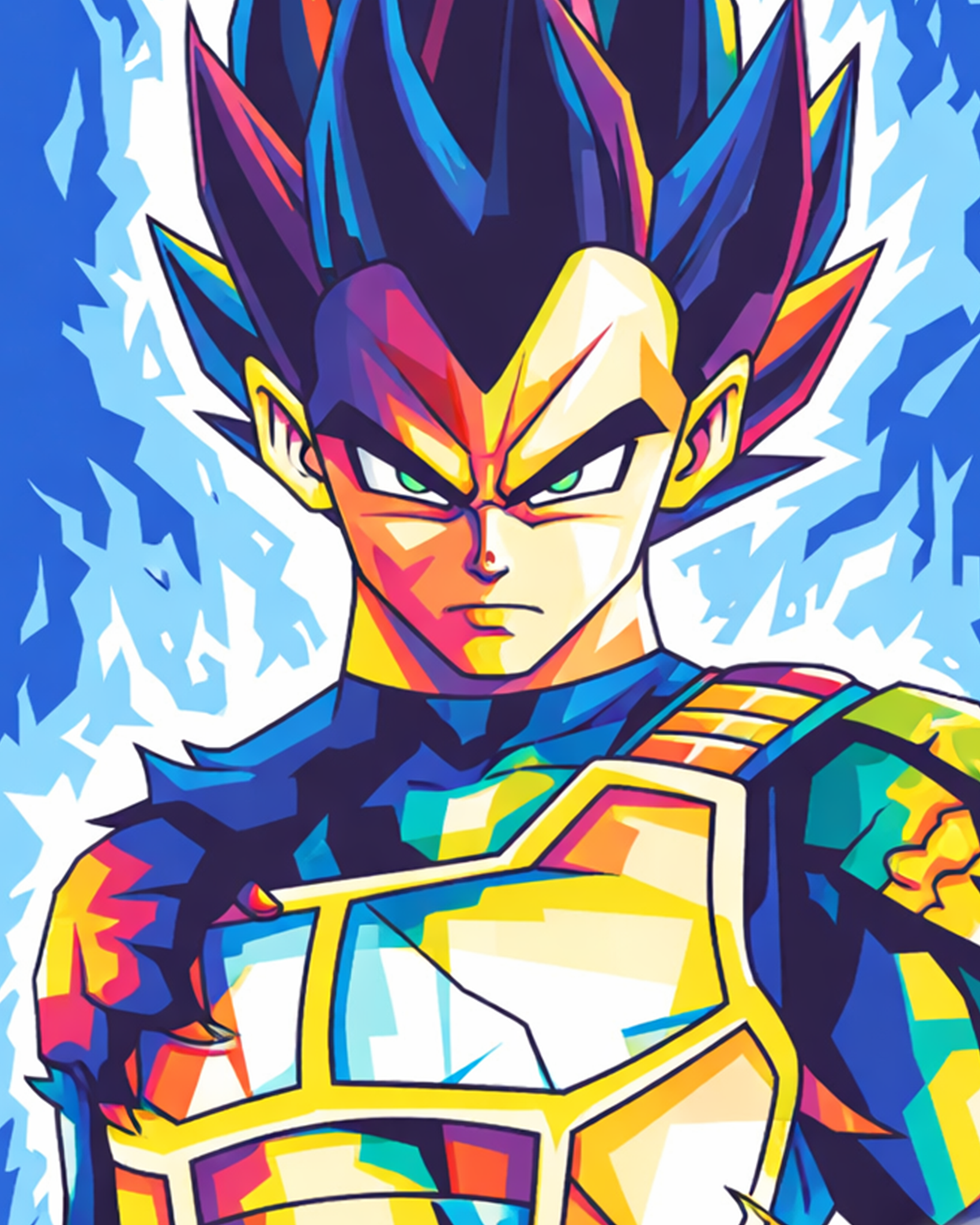 Dragon Ball's Vegeta paint by numbers by miicreative. A colorful and engaging way to enhance creativity and mindfulness.