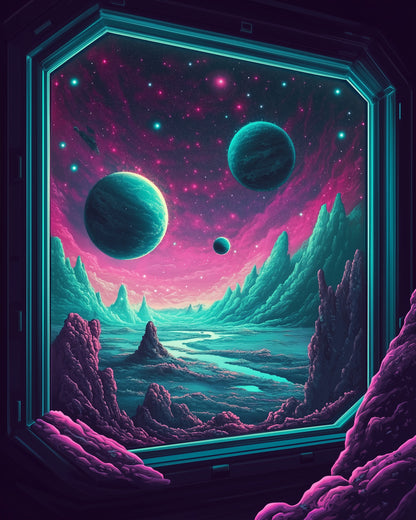 Miicreative's Cosmic View offers a serene interstellar scene. Perfect for enhancing mindfulness and focus through painting.