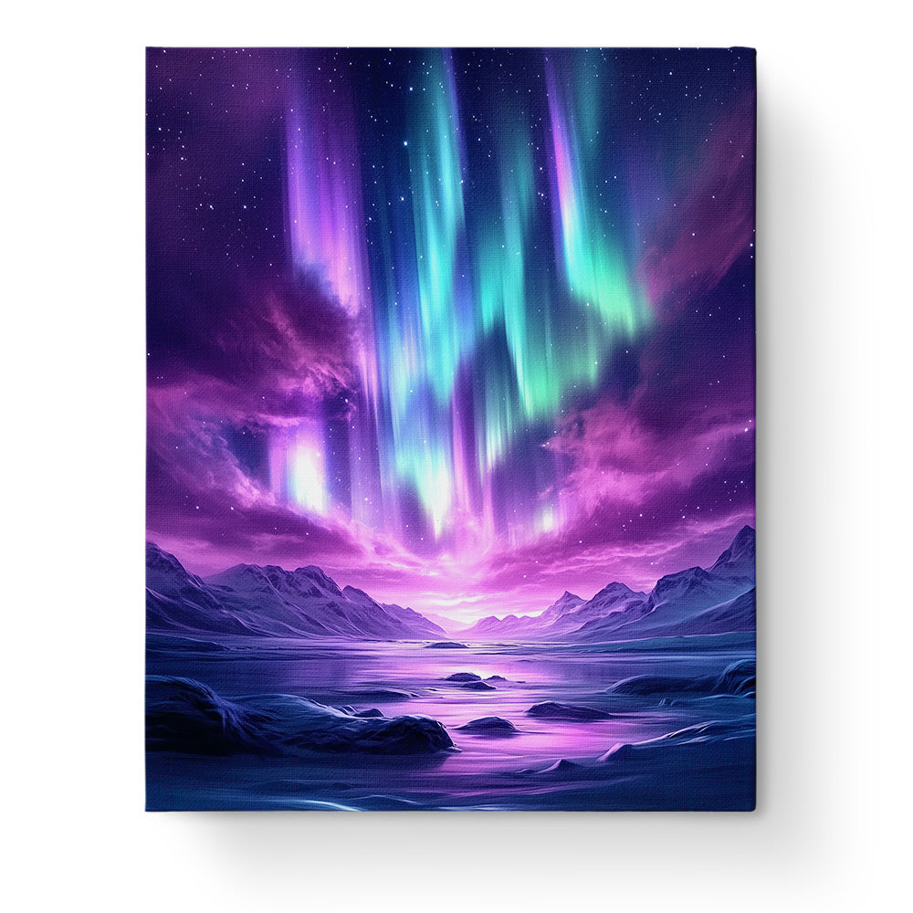 Aurora Borealis Serenity by miicreative, depicting a breathtaking night sky scene with vibrant colors and calmful ambiance. Perfect for mindfulness and focus.