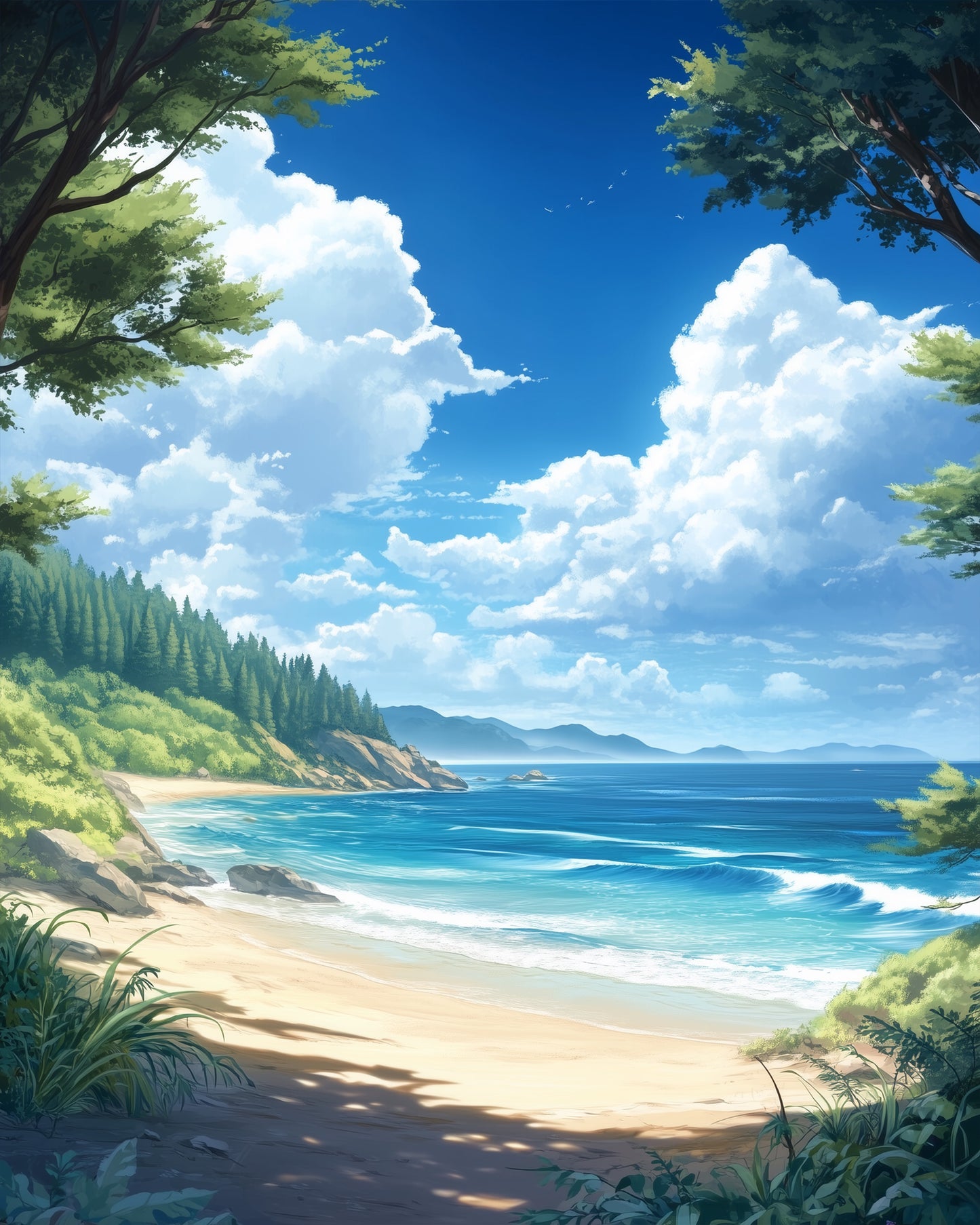miicreative's tranquil sea landscape scene, perfect for stress relief through paint by numbers.
