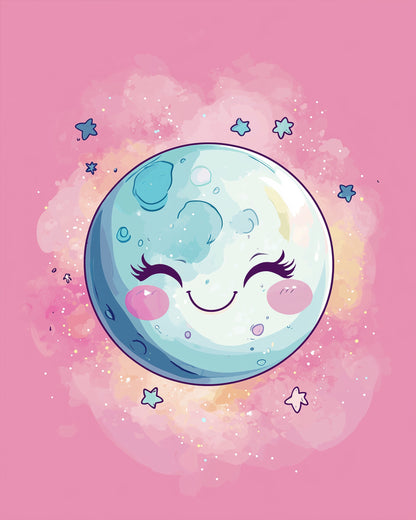 Celestial Smiling Moon by miicreative offers a blissful painting experience, enhancing focus and calm.