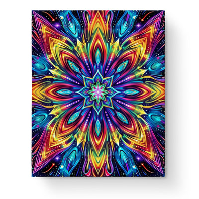 Vibrant Radiant Galaxy Mandalas with colorful starburst patterns by miicreative, enhancing creativity and mindfulness.