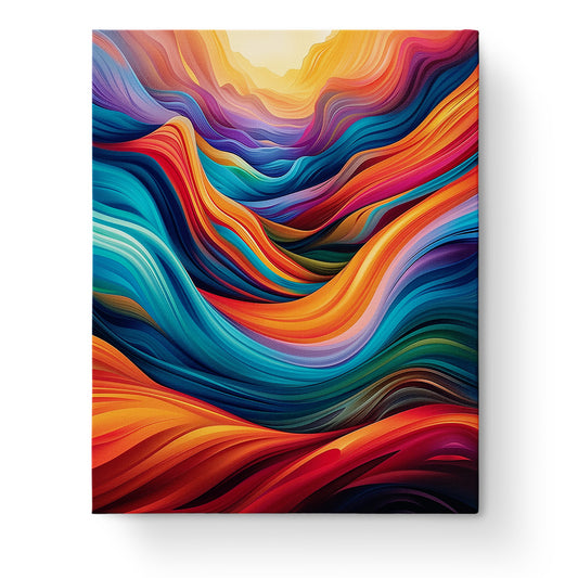 Vibrant Serenity - Meditation by miicreative. A mesmerizing blend of colorful waves in hues of orange, blue, and purple, symbolizing mindfulness and creative flow in this paint by numbers kit.