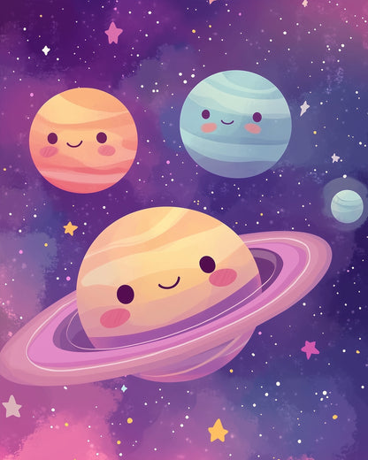 Miicreative's joyful planets in space offer a calm painting journey. Capture the playful universe's charm while enhancing mindfulness and creativity.