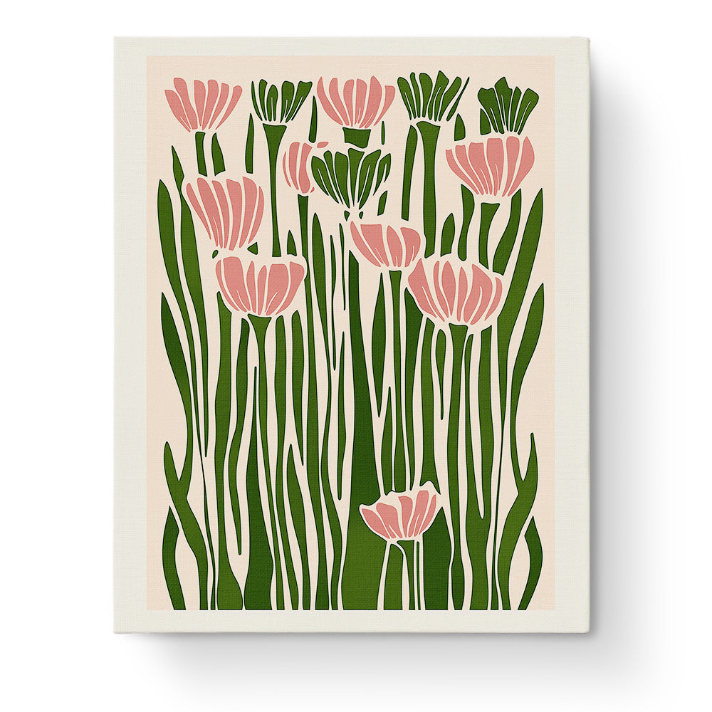 Elegant Blooms Minimalistic by miicreative showcases pink and green flowers in a minimalist style, promoting mindfulness and creativity.