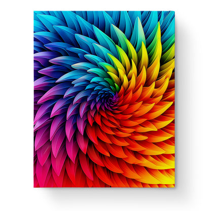 Vibrant Spiral Art - Mandalas by miicreative features a mesmerizing swirl of colorful petals in rich blues, greens, yellows, and reds. Ideal for enhancing mindfulness and creativity through detailed art creation.