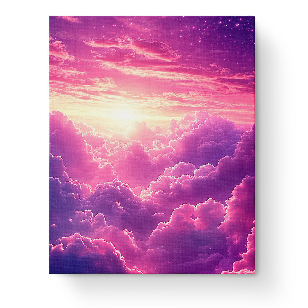 Ethereal Sunset Clouds paint by numbers kit by miicreative. Capture the beauty of the sunset sky and enjoy a mindful painting experience.