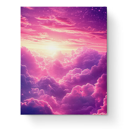 Ethereal Sunset Clouds paint by numbers kit by miicreative. Capture the beauty of the sunset sky and enjoy a mindful painting experience.