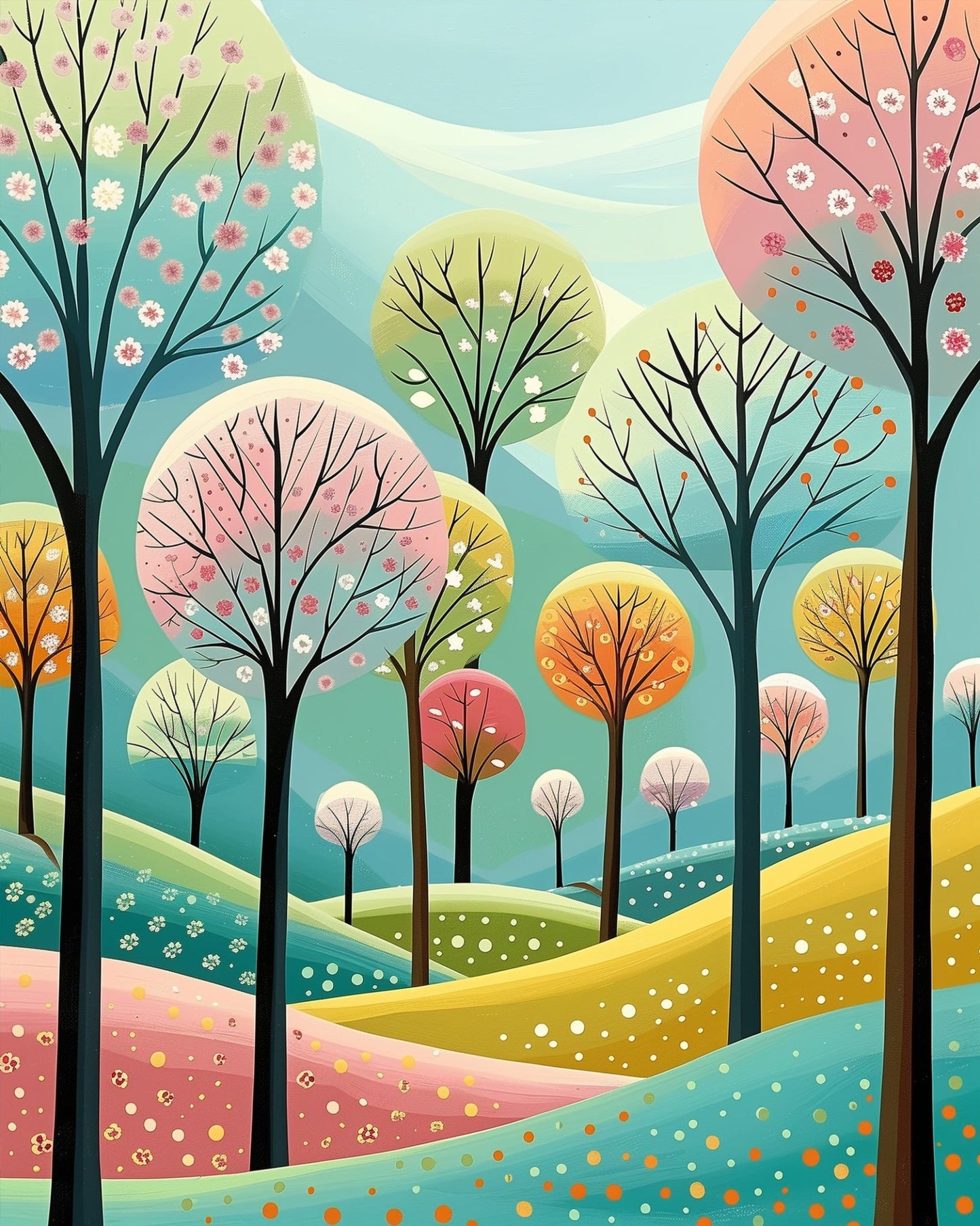 Dreamy Forest Landscape - Bohemian Vibes - miicreative