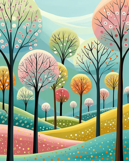 Dreamy Forest Landscape - Bohemian Vibes - miicreative