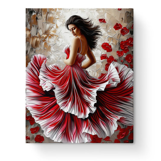 Elegant Red Dress - Floral Women - miicreative