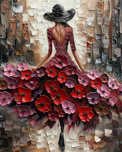 Elegant Stroll in Blossom Dress - Floral Women - miicreative