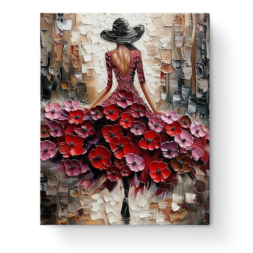 Elegant Stroll in Blossom Dress - Floral Women - miicreative