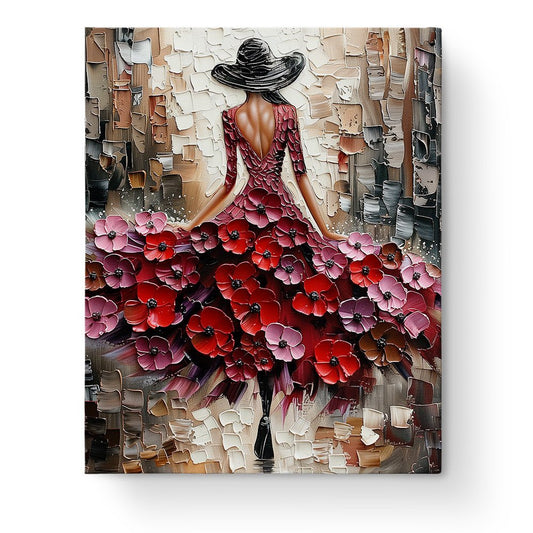 Elegant Stroll in Blossom Dress - Floral Women - miicreative