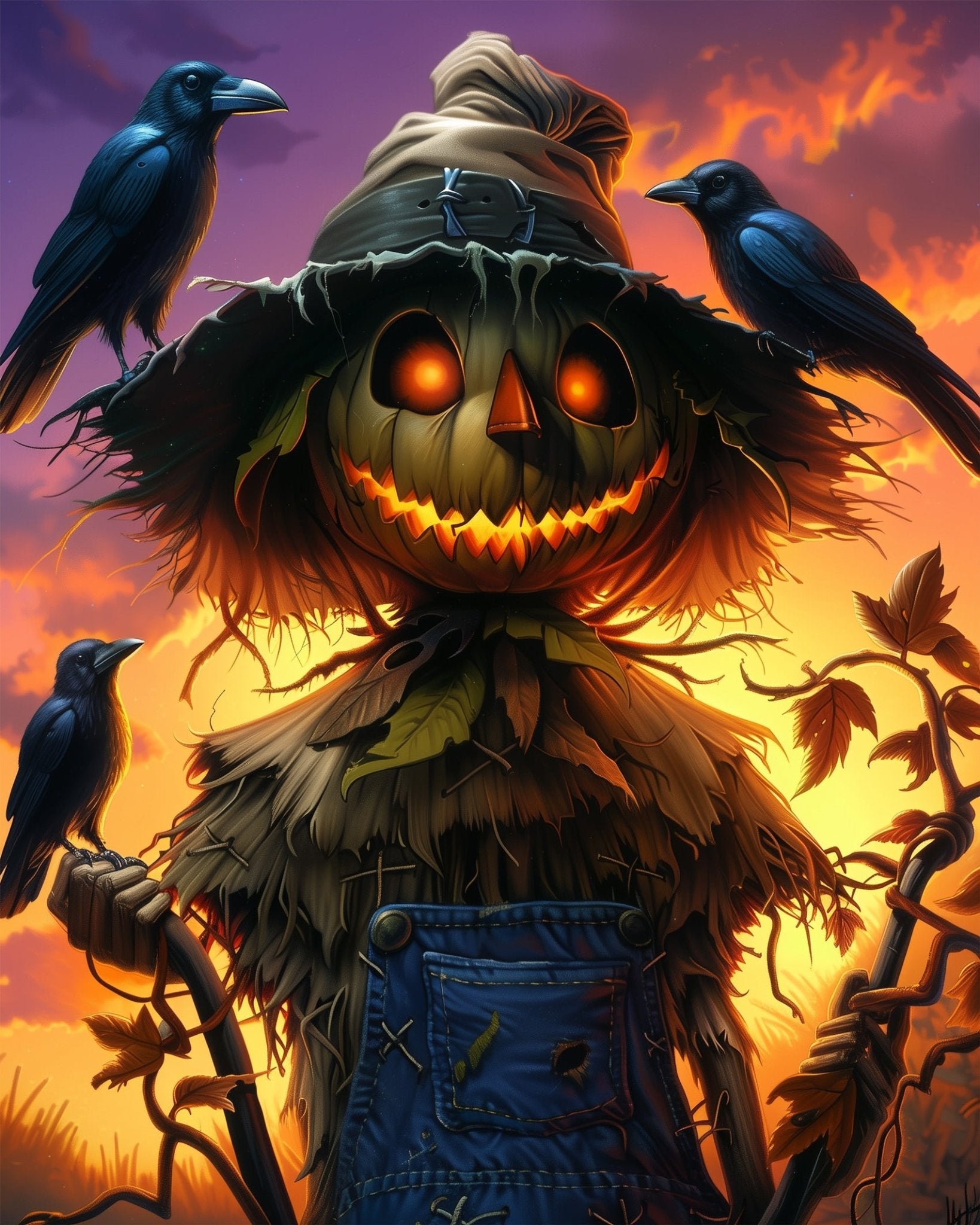 Enchanted Scarecrow Scene - Halloween - miicreative