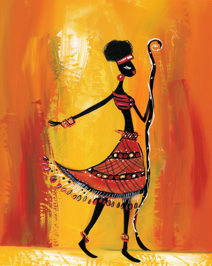 Enchanting African Woman with Magical Staff - miicreative