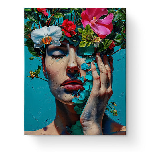 Ethereal Blossom Portrait - Floral Women - miicreative