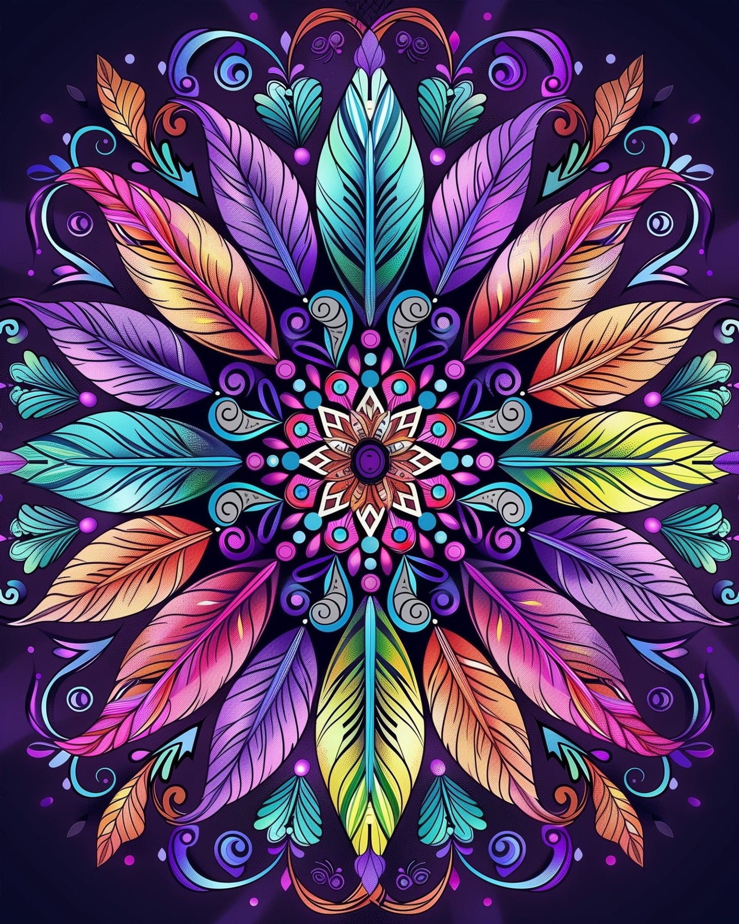 Feathered Harmony - Mandalas - miicreative
