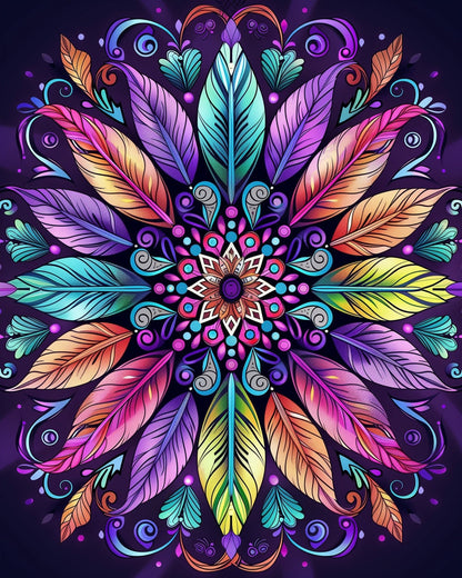 Feathered Harmony - Mandalas - miicreative