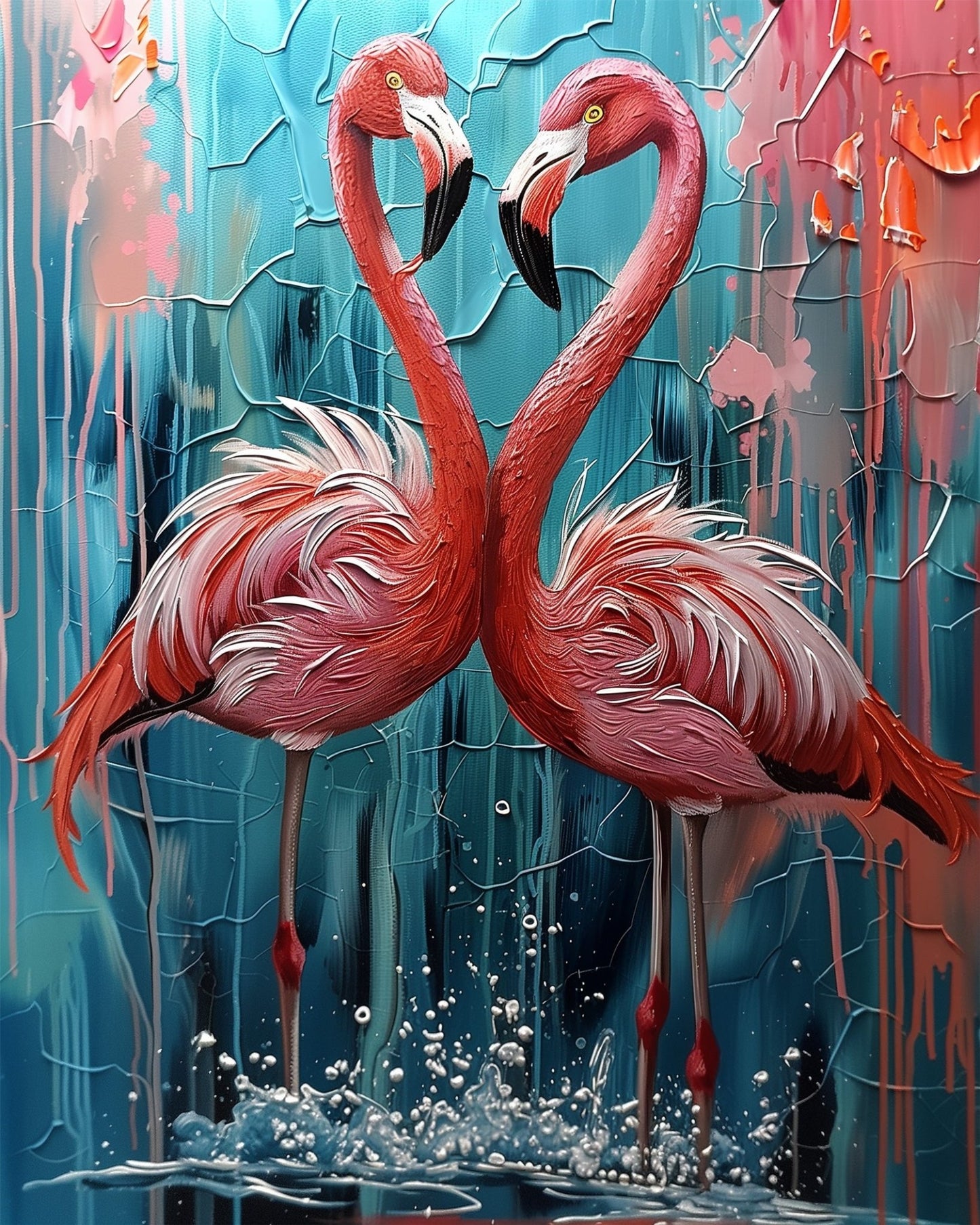 Flamingo Harmony - Abstract Animals - miicreative