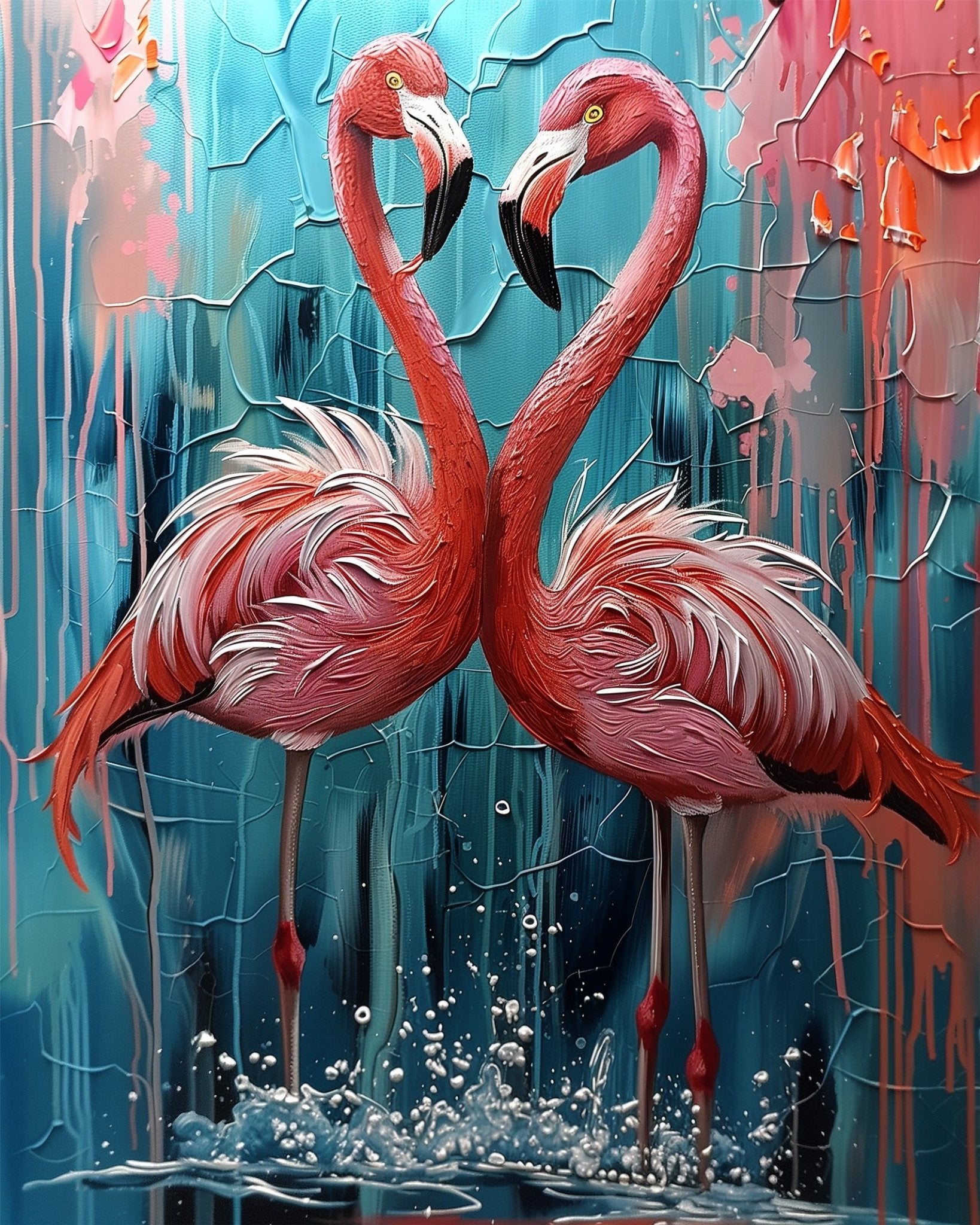 Flamingo Harmony - Abstract Animals - miicreative