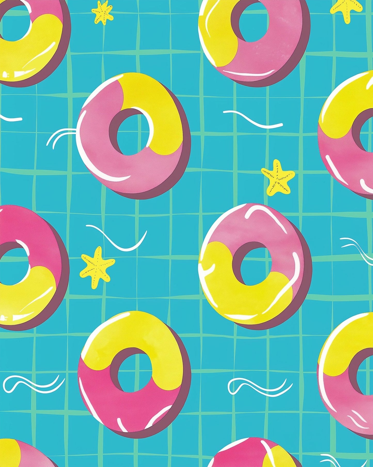 Floating Donuts Pattern - Minimalistic - miicreative