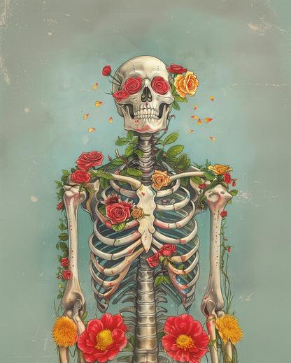 Floral Skullscape - Skeleton - miicreative