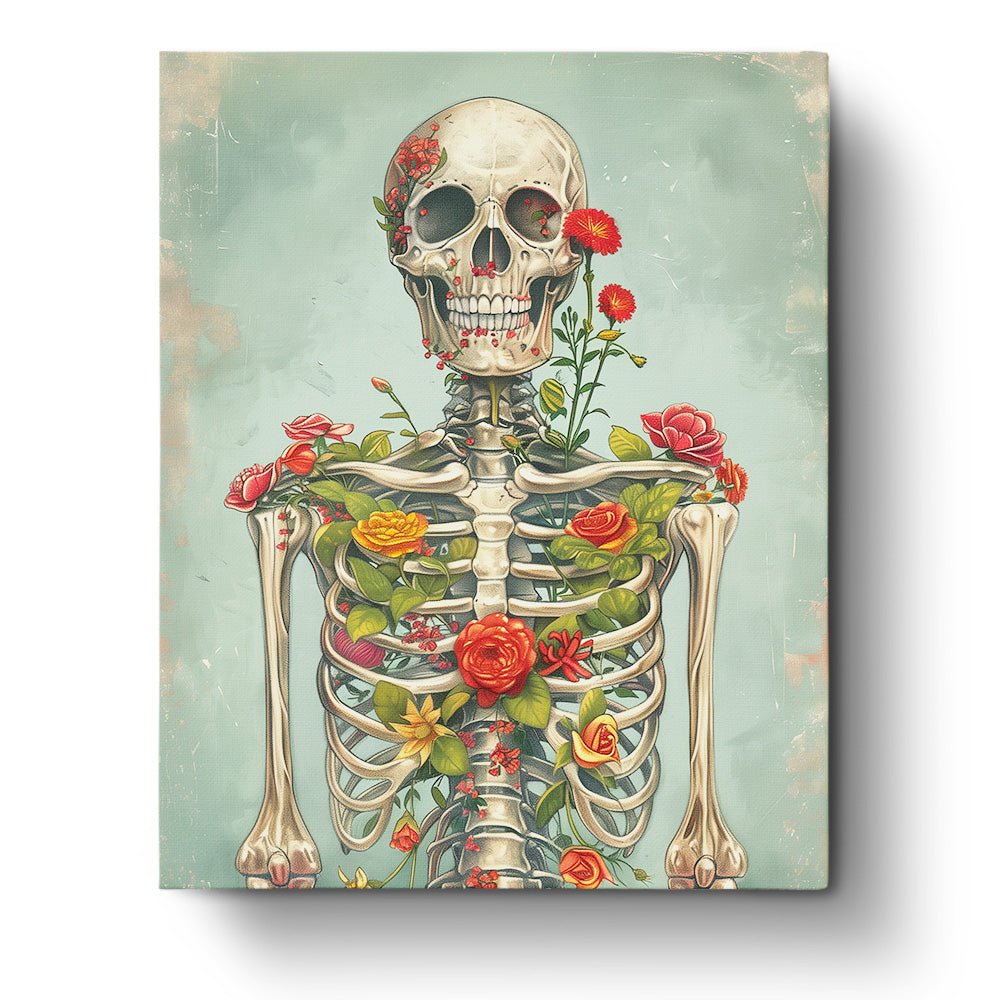 Flowering Remains - Skeleton - miicreative - Paint by Numbers fixed  Kit