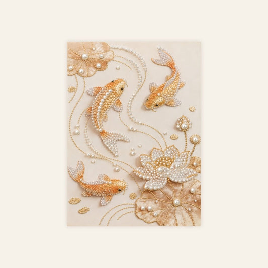 Gilded Koi Reverie – Pearl Painting - miicreative
