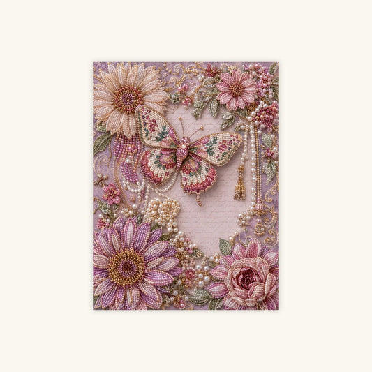Gilded Petal Reverie - Pearl Painting - miicreative