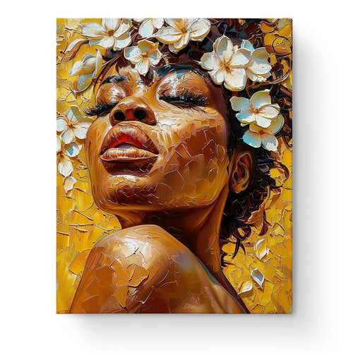 Golden Blossoms Serenity - Floral Women - miicreative