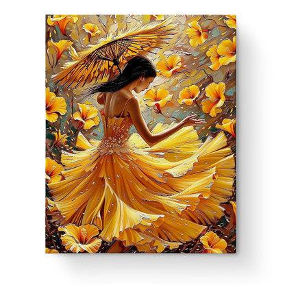 Golden Graceful Lady - Floral Women - miicreative